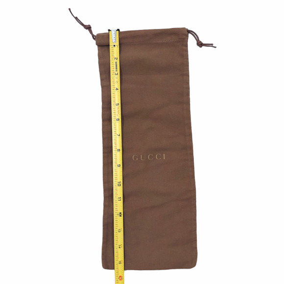 GUCCI Solid Brown Storage Draw String Cotton Handbag Dust Bag 15" x 6" - Picture 4 of 5